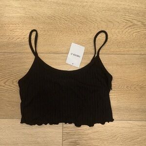 Forever 21 Black Cotton Crop Top